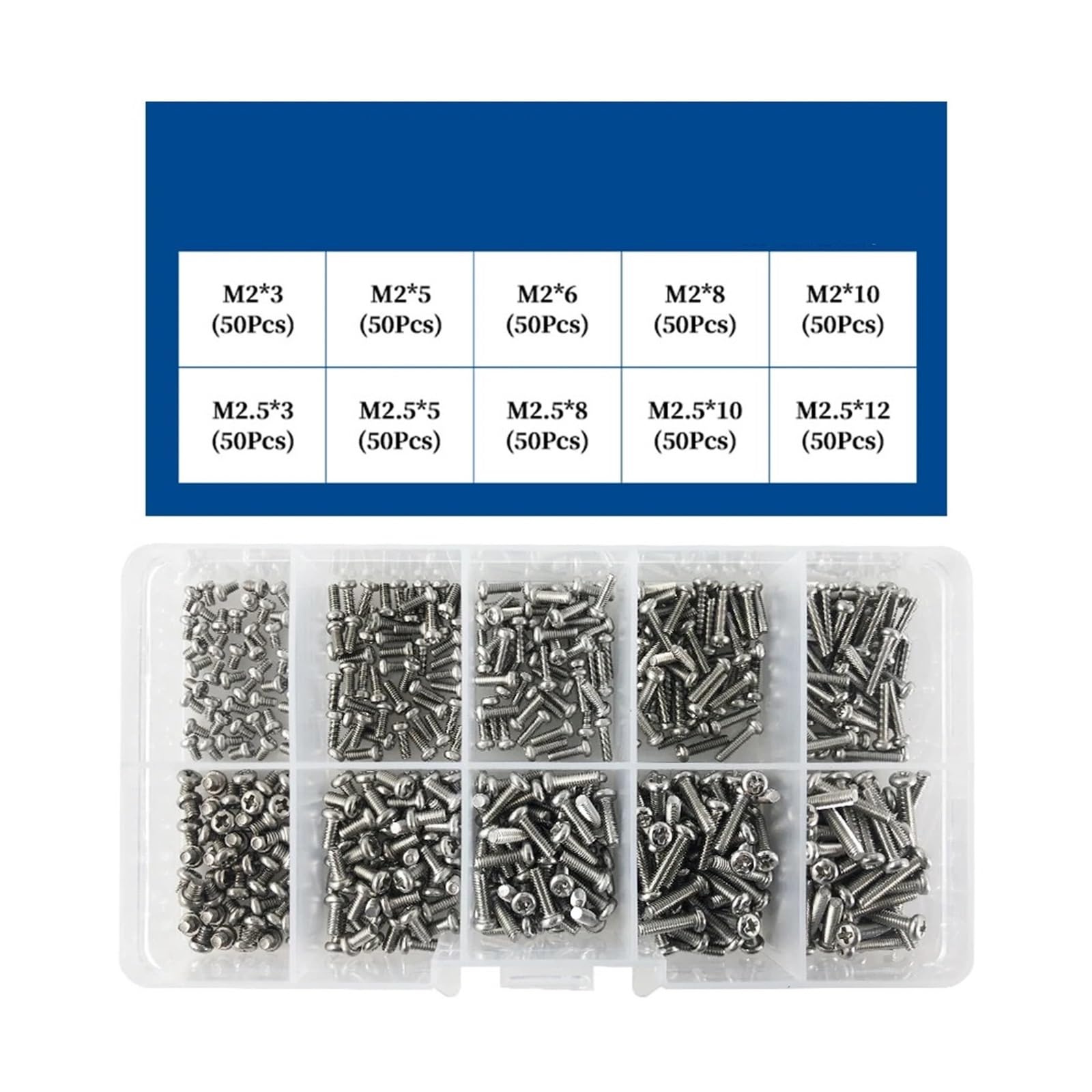 Kit De Tornillos Pequeños De Acero Inoxidable 304 M1-M3 For Gafas De Reloj(M3 (320Pcs))