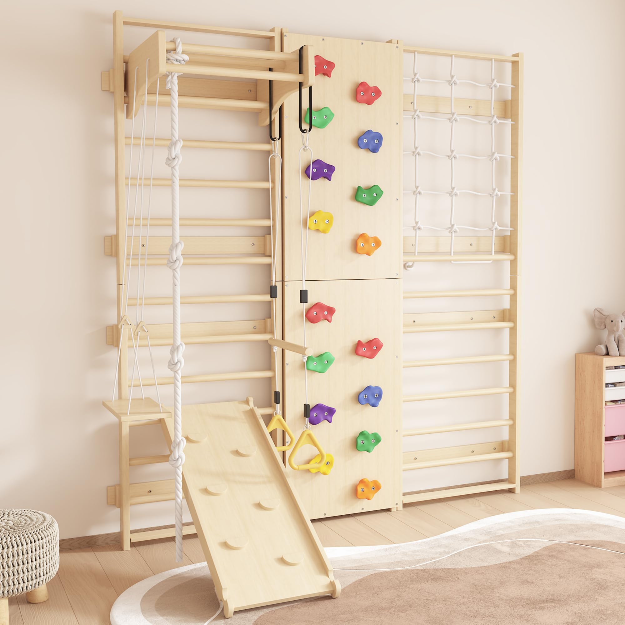 Amazon.com: Cofiyard 9-in-1 Swedish Ladder Wall Gym & Climber