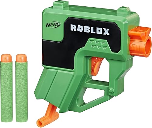 Nerf Roblox Phantom Forces: Boxy Buster Dart Blaster, mango de cebado extraíble, 2 dardos de élite, código para desbloquear el objeto virtual en el