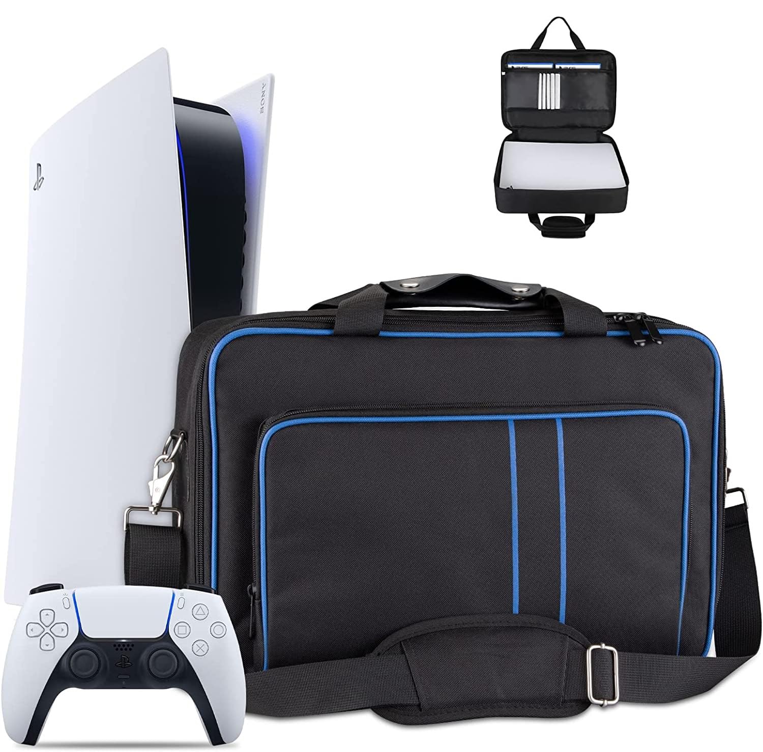 TMG®PS5 Storage Case Bag, Waterproof Shockproof Game System Protective Travel Case ps4 System and Accessories(Blue) (B0C3QKYJJ5) Amazon Price History, Amazon Price Tracker