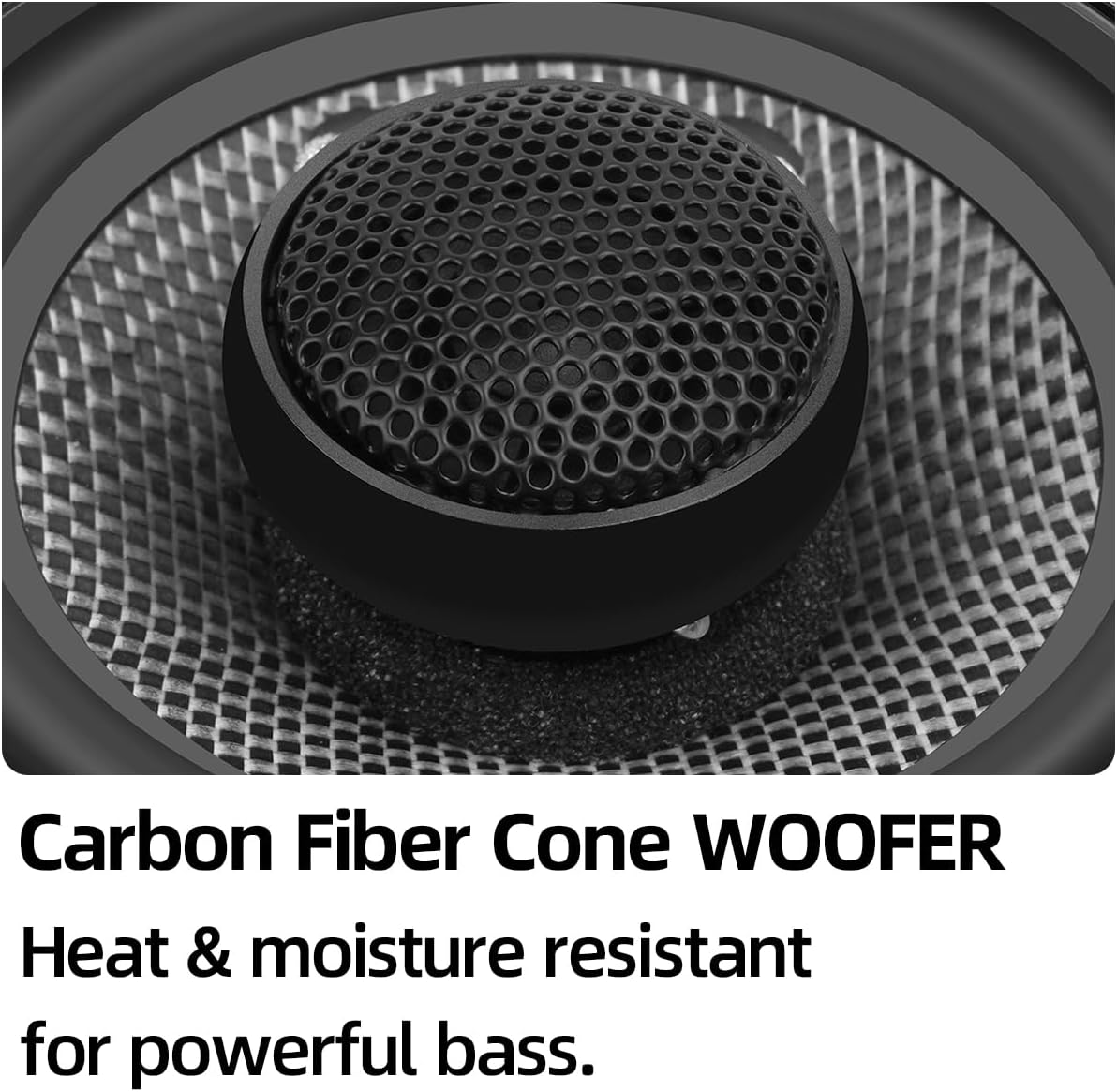 WDiYA 4 Inch 2-Way Coaxial Speaker - 300W Peak Carbon Fiber Cone 6