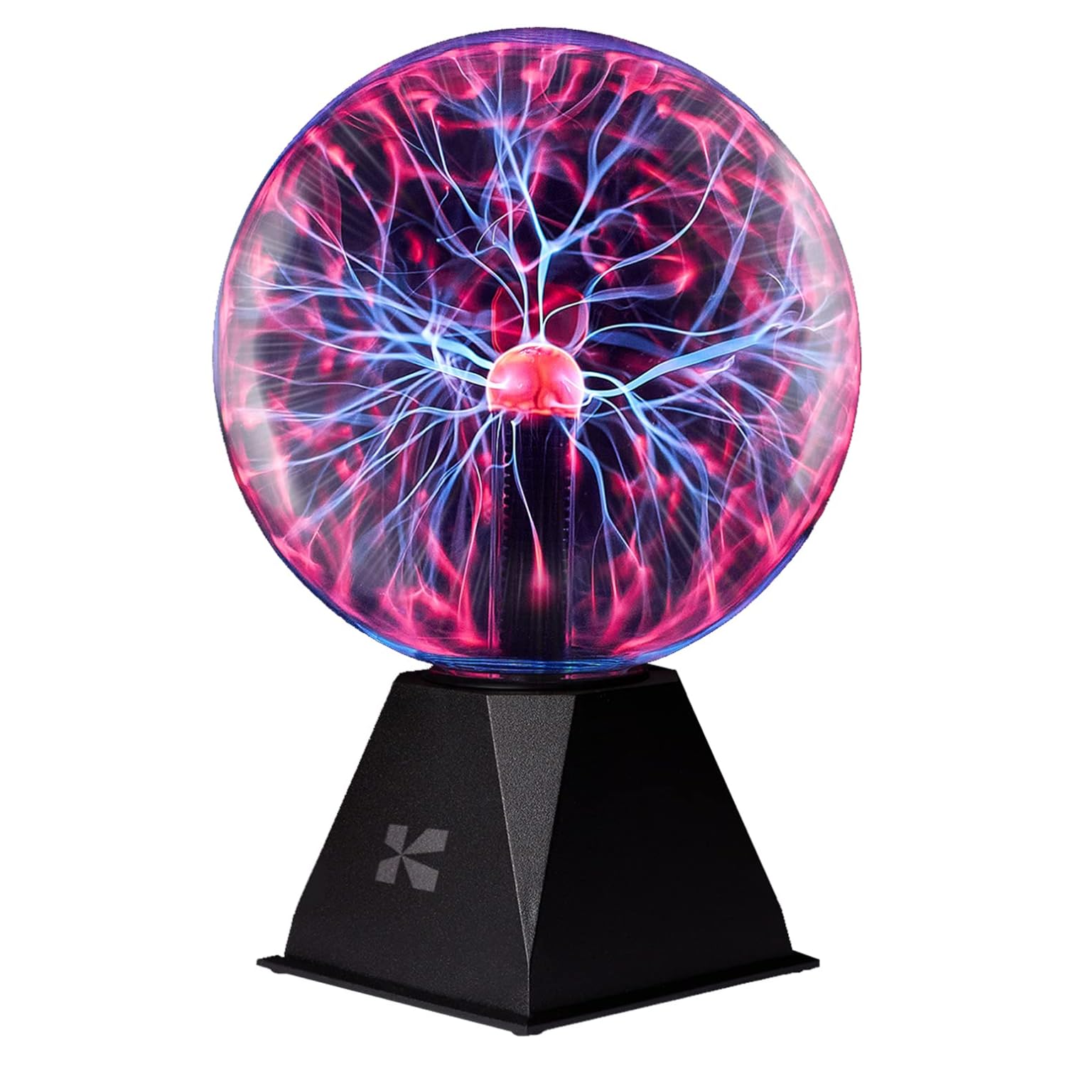 Katzco 8 Inch Plasma Ball - Static Electricity in a Vacuum Pressurized Glass Globe - Nebula Thunder Lightning, Plug-in - for Parties, Decorations, Prop, Home, STEM
