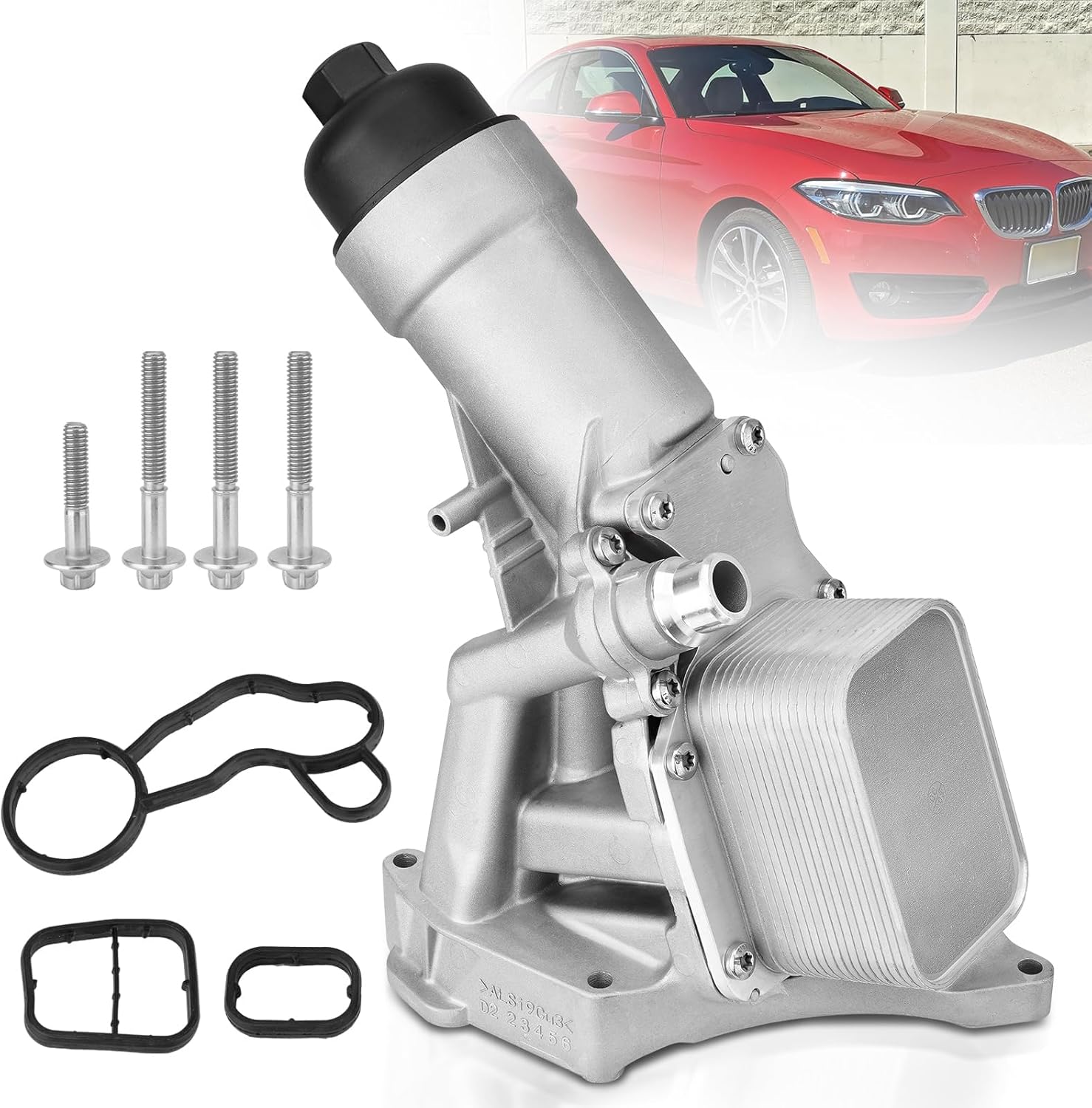 11428596283 Aluminium Oil Filter Housing Assembly Compatible with 2017-2022 BMW 230i 330i GT 330e 430i 530e 530i 740e xDrive X3 X4 Oil Cooler