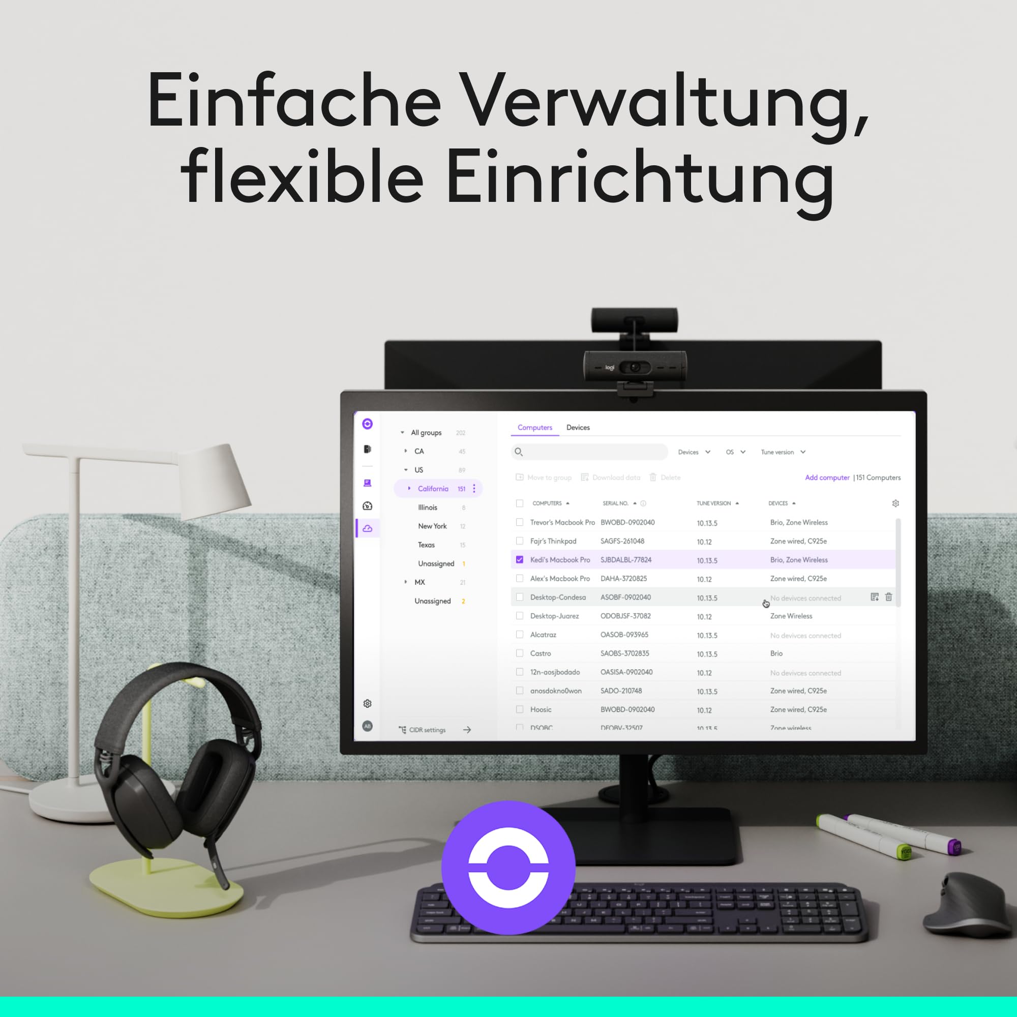 Logitech Zone Vibe Wireless Bluetooth-Kopfhörer mit Mikrofon mit Geräuschunterdrückung, Zertifizierung für Microsoft Teams über Natives Bluetooth, Mac/PC - Graphit