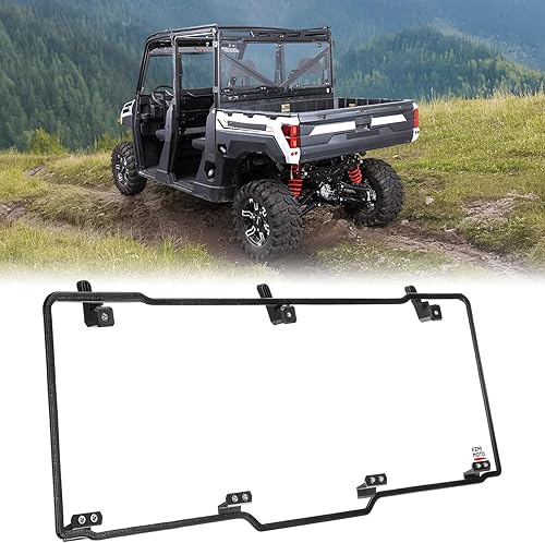 KEMIMOTO UTV Rear Window, Pre-installed Back Windshield Compatible with Polaris Ranger XP 1000/Crew 2017-2026, Polaris Ranger 1000/Crew 2020-2026, Ranger XP 900/Crew 2013-2019