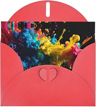 Paint Splatter Backdrop Print Greeting Cards 6x4 Inch Pearl Paper Cards With Envelopes,For Birthday Wedding Sympathy