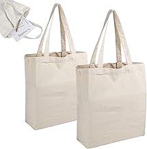 Pack of 2 Jute Bags, Unprinted, 45 x 35 cm, Shopping Bag, Large, Cotton Bag, Fabric Bag, Unprinted for Laundry, Sports, Shopping, Reusable Jute Bags