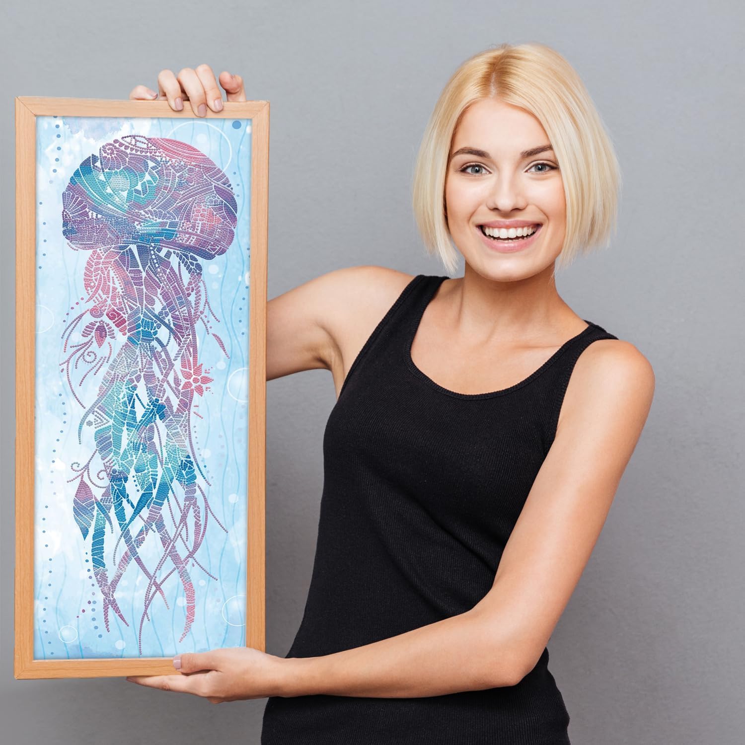 DIAMOND DOTZ Jellyfish Swish Diamond Painting Kits for Adults - Diamond Art Kits a Relaxing Creative Craft Kit with Dotz Gems 30x11
