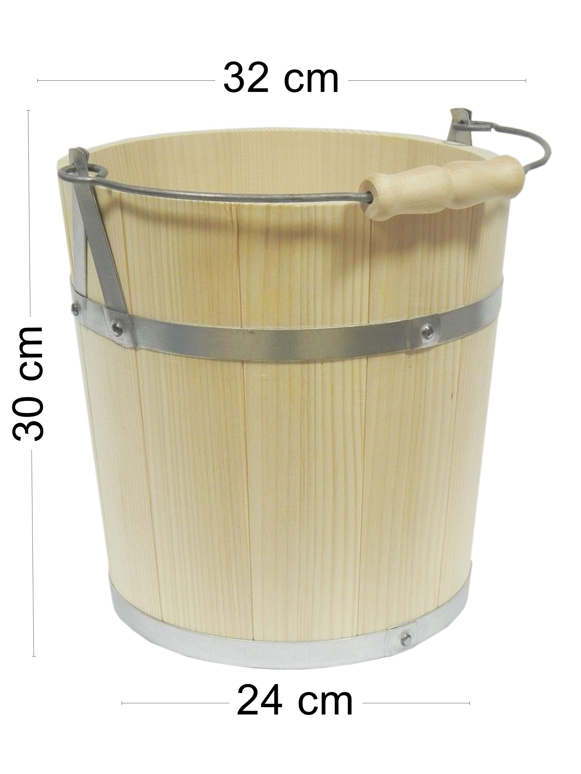 COLLECTOR Holzeimer mit Metallgriff 8 Liter