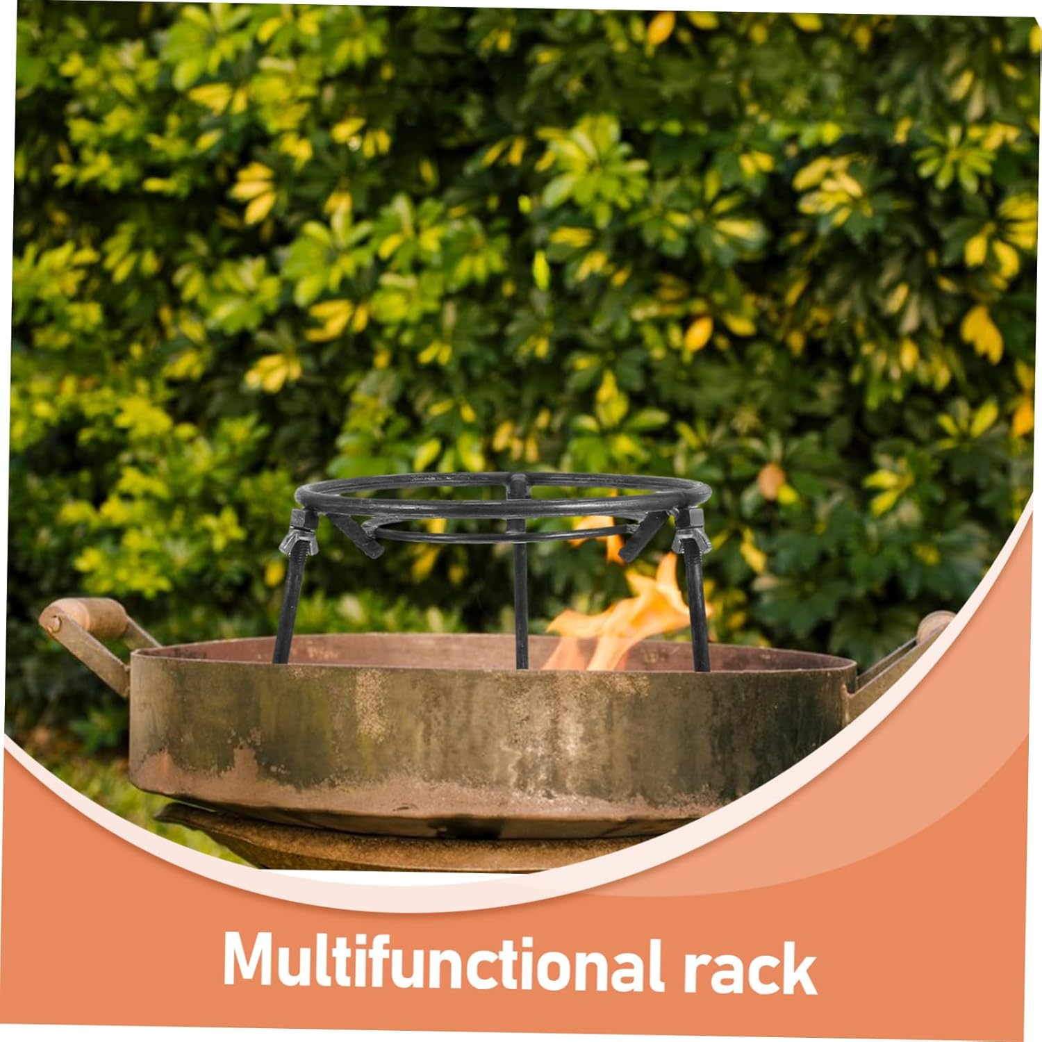MERRYHAPY Outdoor Tripod Grill Cooking Rack Detachable Tripod for Campfire BBQ Versatile Cooking Options for Grilling Boiling and Simmering Compact and Portable Design