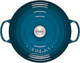 Le Creuset Cocotte rotonda Evolution in ghisa vetrificata con Coperchio, diameter 28 cm, Deep Teal, 21177286422430 - 2