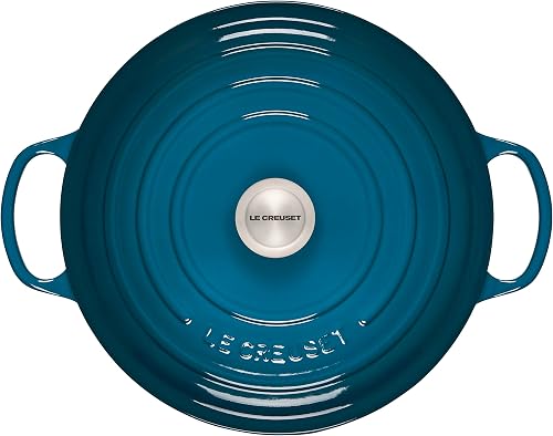 Le Creuset Cocotte rotonda Evolution in ghisa vetrificata con Coperchio, diameter 28 cm, Deep Teal, 21177286422430 - 2