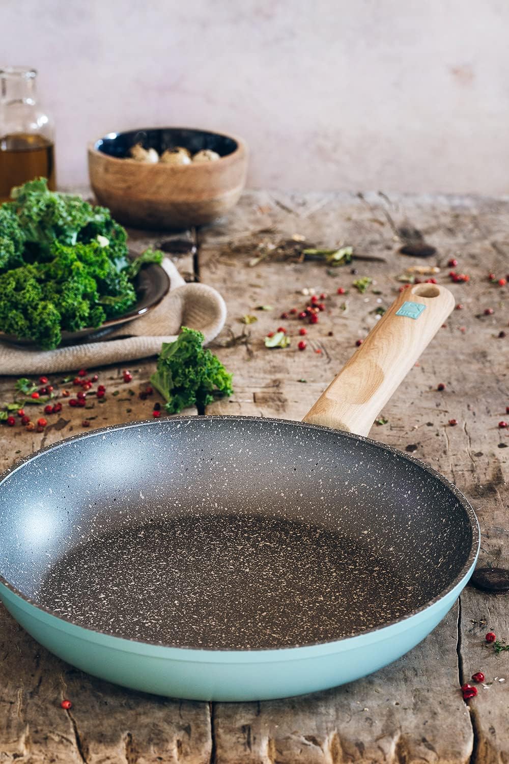 BRA Nordik NonStick Frying Pan with 3-layer Induction Bottom & Forged Aluminium and Scratch Resistant Body [7.1" (18 cm)]