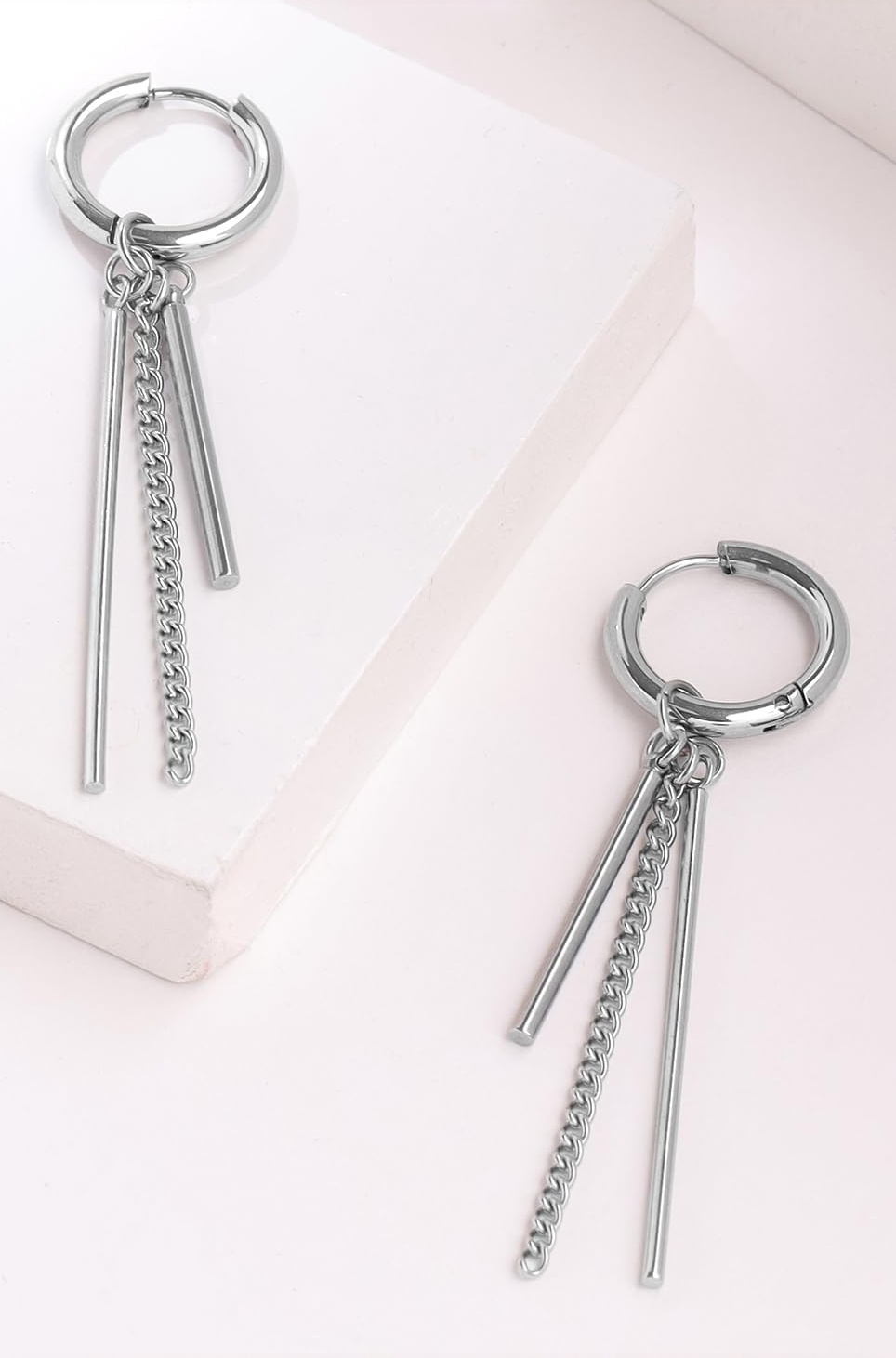 Yellow Chimes Earrings for Men and Boys Stainless Steel Huggie Hoop Earrings for Men | Accessoriess Jewellery for Men | Birthday Gift for Men and Boys Anniversary Gift for Husband…