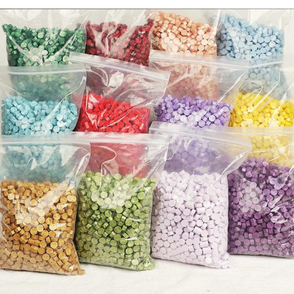 500 g ośmiokątna farba uszczelniająca wosk uszczelniający granulat DIY pudełko prezentowe zaproszenie ślubne biuro winogrona butelka wina pieczęć wosk 1450 szt. - jasnożółty
