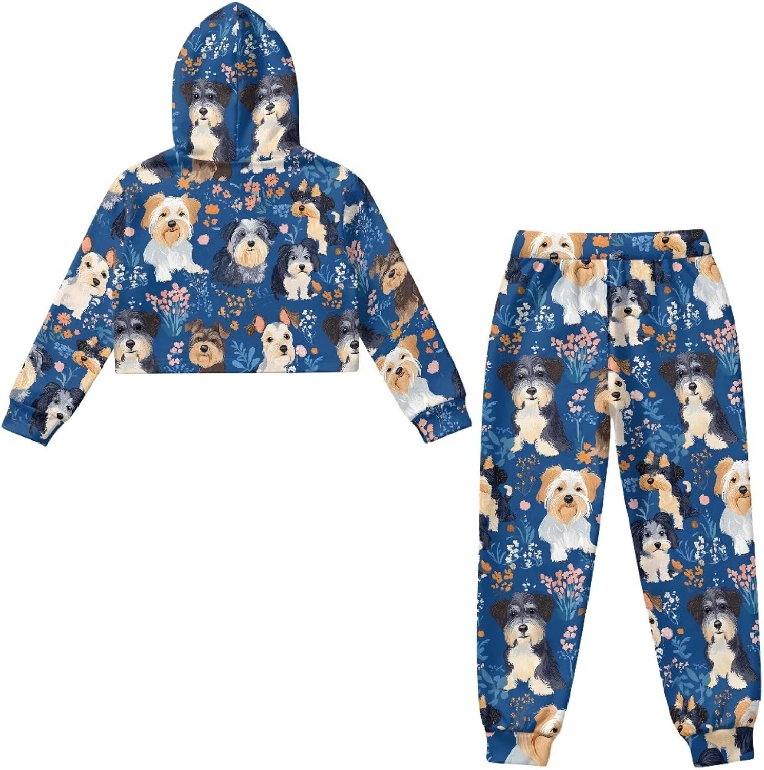 Girls 2 Piece Outfits Sweatsuit Pant Sets with Pockets