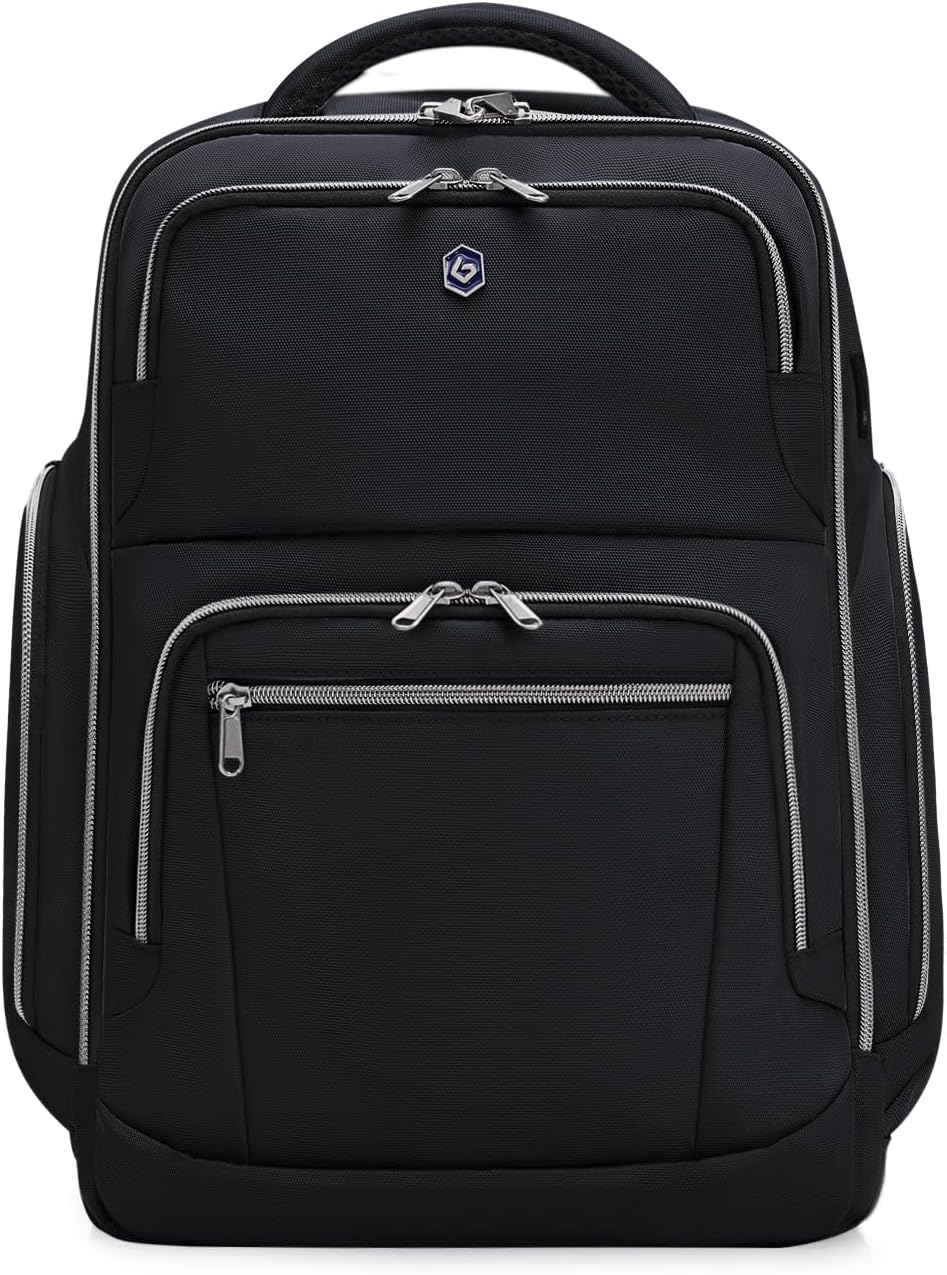 Blue Quartz Laptop Computer Backpack for Men Women,College Backpack fit 16Inch Laptop,Anti Theft Backpack with RFID Blocking,Travel Carry On Backpack,Business Work Pack (Black)