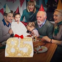 Seutgjie 85. Születésnapi Fa Ajándéktábla LED Fényfüzérrel - Pénzajándék Tartó Dekoráció Férfiaknak és Nőknek - Asztali Díszítés Évfordulóra 7