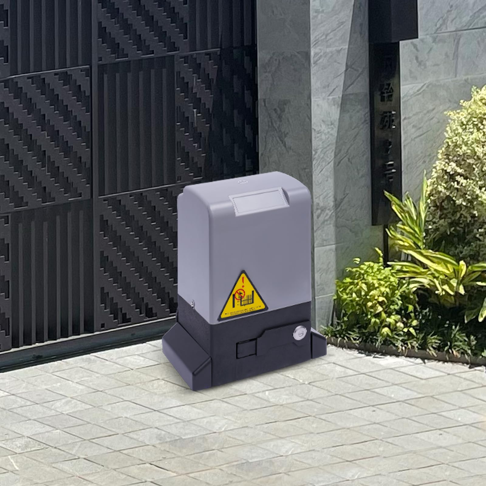 Accionamiento eléctrico para puertas correderas automáticas, abridor de puertas de accionamiento, juego completo con mando a distancia y cremallera (550 W)