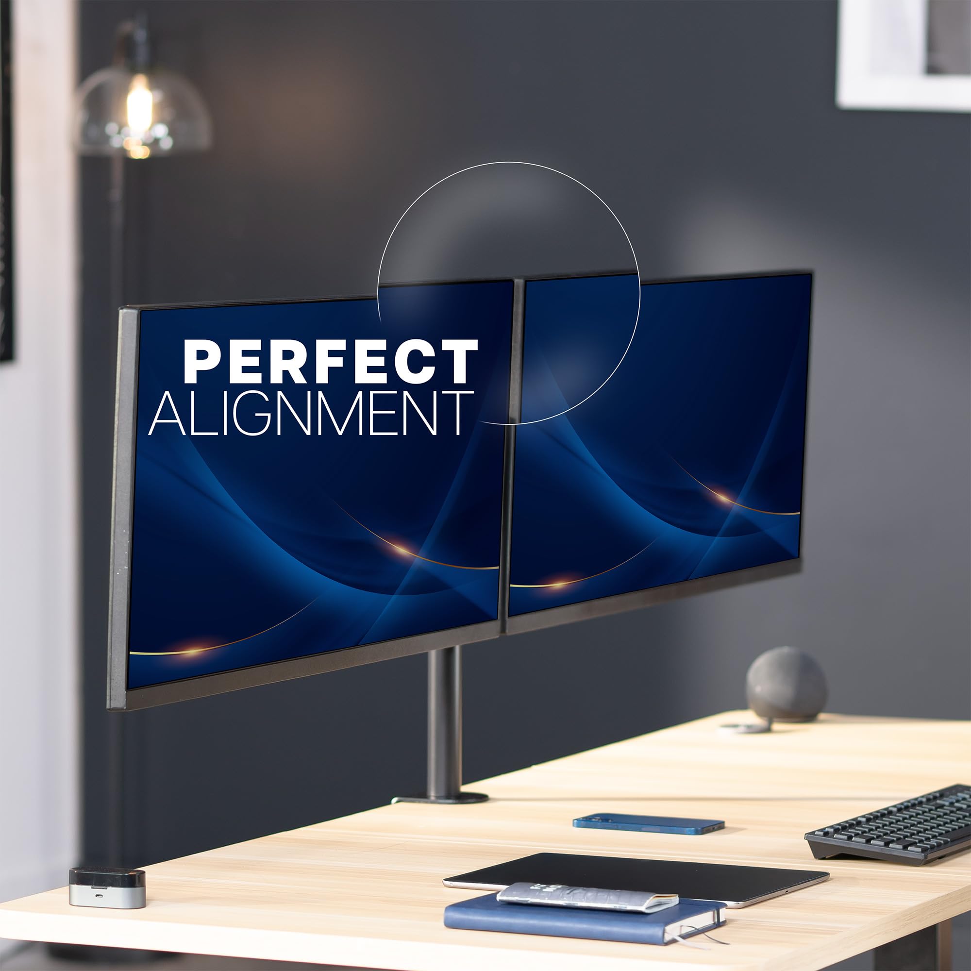 VIVO Support mural ultra large pour deux écrans LCD LED 27" à 38", bras télescopiques réglables, montage mural affleurant, compatible avec 2 écrans, noir, STAND-TS38C