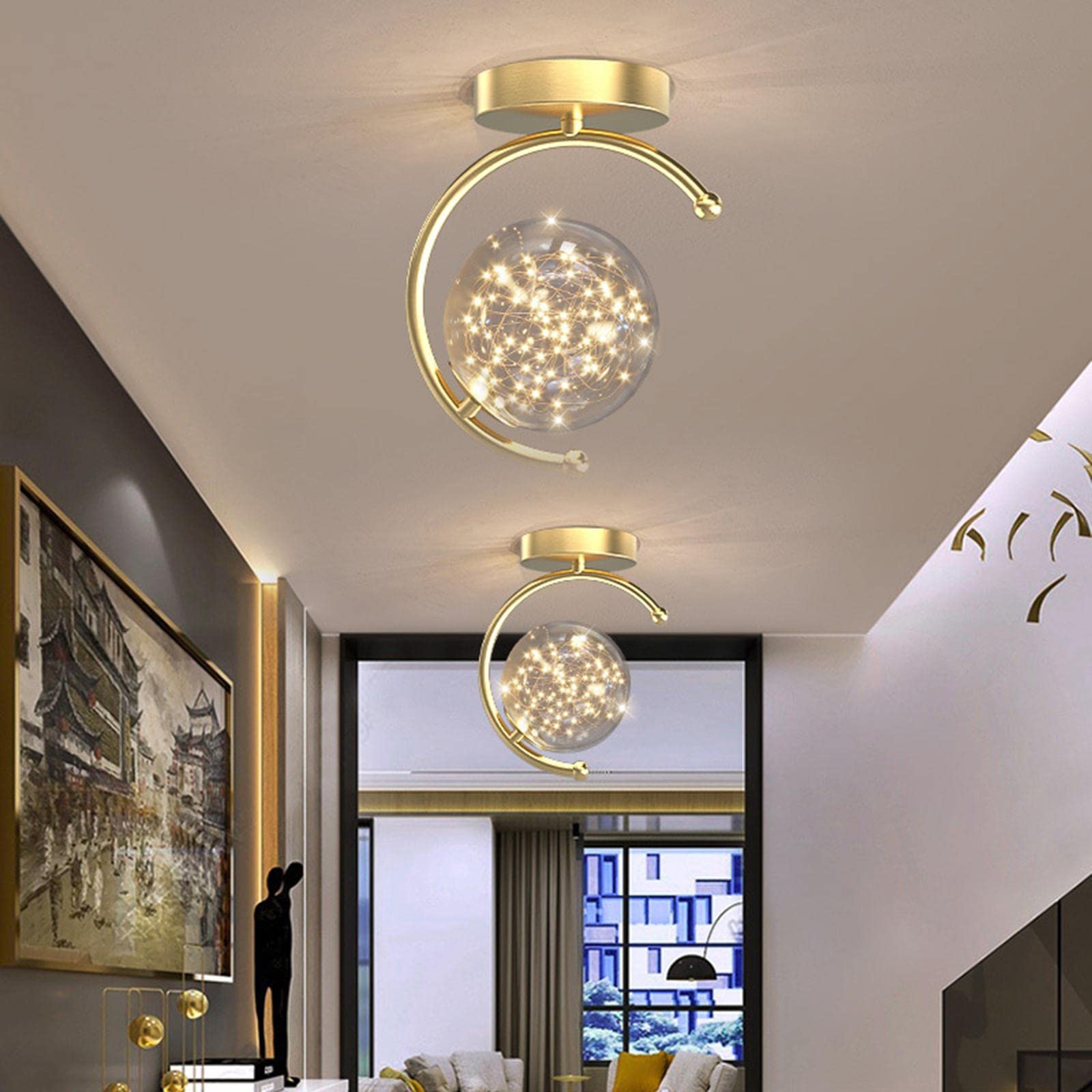 LOOM TREE® LED Ceiling Lights Lamp Art Decor Modern for Hotel Aisle Lighting Gold| Lamps, Lighting & Ceiling Fans | Chandeliers & Ceiling Fixtures-image-46