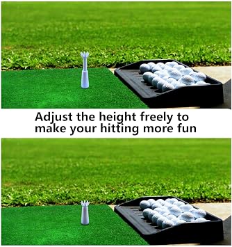 3PCS Adjustable Rubber Golf Tee for Driving Range Mats, Height Adjustable Tee Holder for Practice Mat Training, Reusable Swing Training Accessory for Indoor Outdoor Use