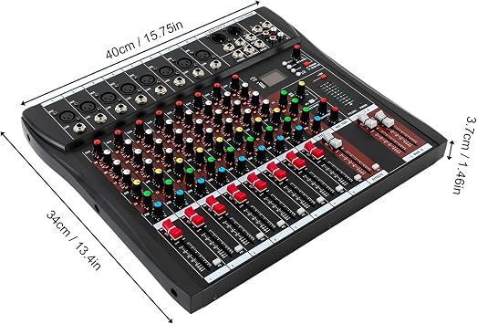 Pro 8 Channel Bluetooth Studio Audio Mixer Live Sound Mixing Console with USB