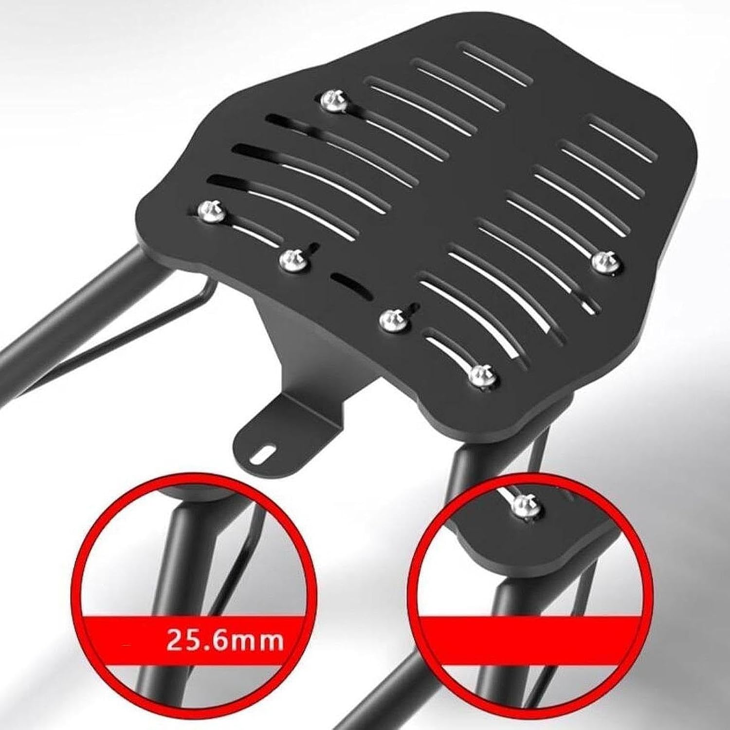 Motorcycle Rear Cargo Carrier Rack Universal Sturdy Moped Attachment Black Cargo Luggage Rack,Alloy Rear Luggage Rack