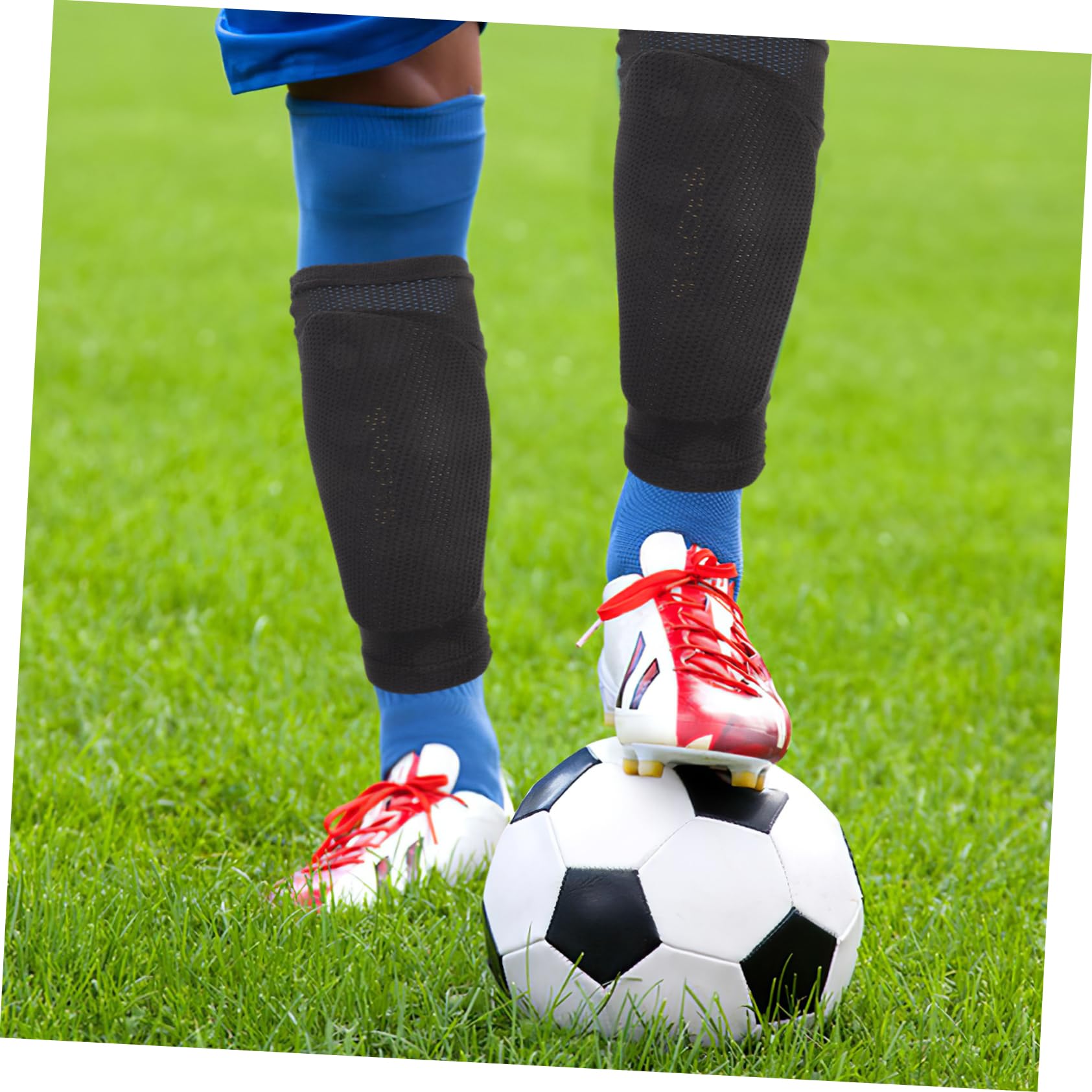 KICHOUSE 1set Soccer Shin Guard Sleeves Calf Support Breathable Shin Protector for Football Basketball Volleyball Comfortable Fit for Enhanced Performance Suitable for All Sports