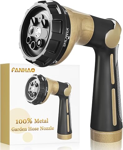 FANHAO Heavy Duty Garden Hose Nozzle, Metal Hose Sprayer...