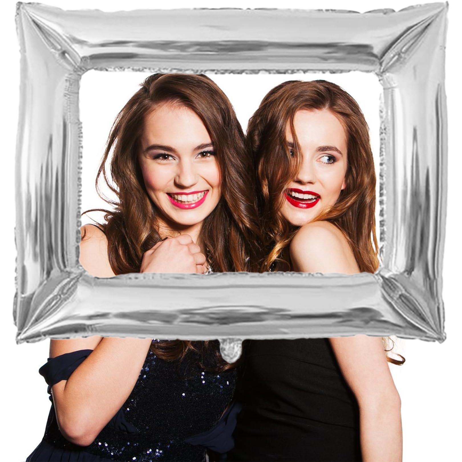 Kit 30 Photo Booth + Cornice Gonfiabile Per Feste - Accessori Selfie Per Compleanni, Matrimoni | Nero E Oro - Foto 4