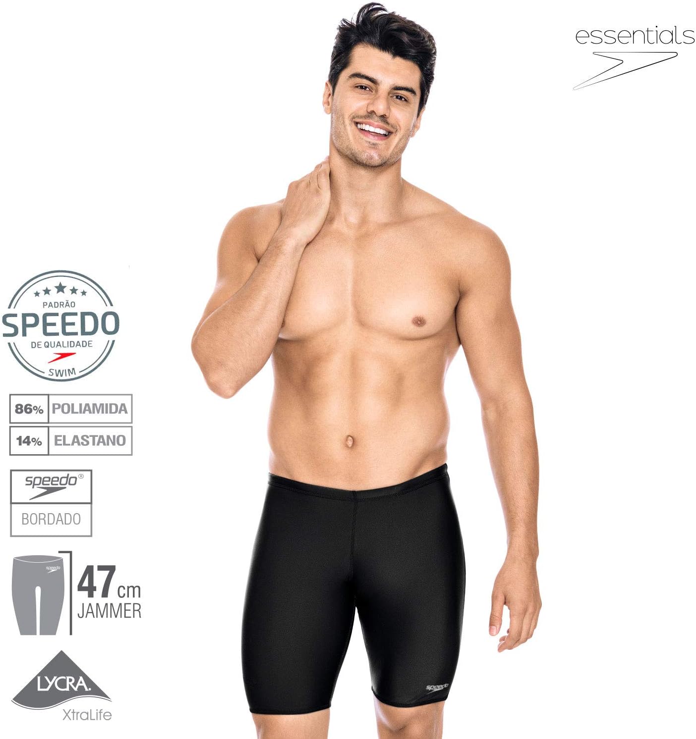 Bermuda de Natação, Speedo, Xtra, Tamanho 95 - Preto