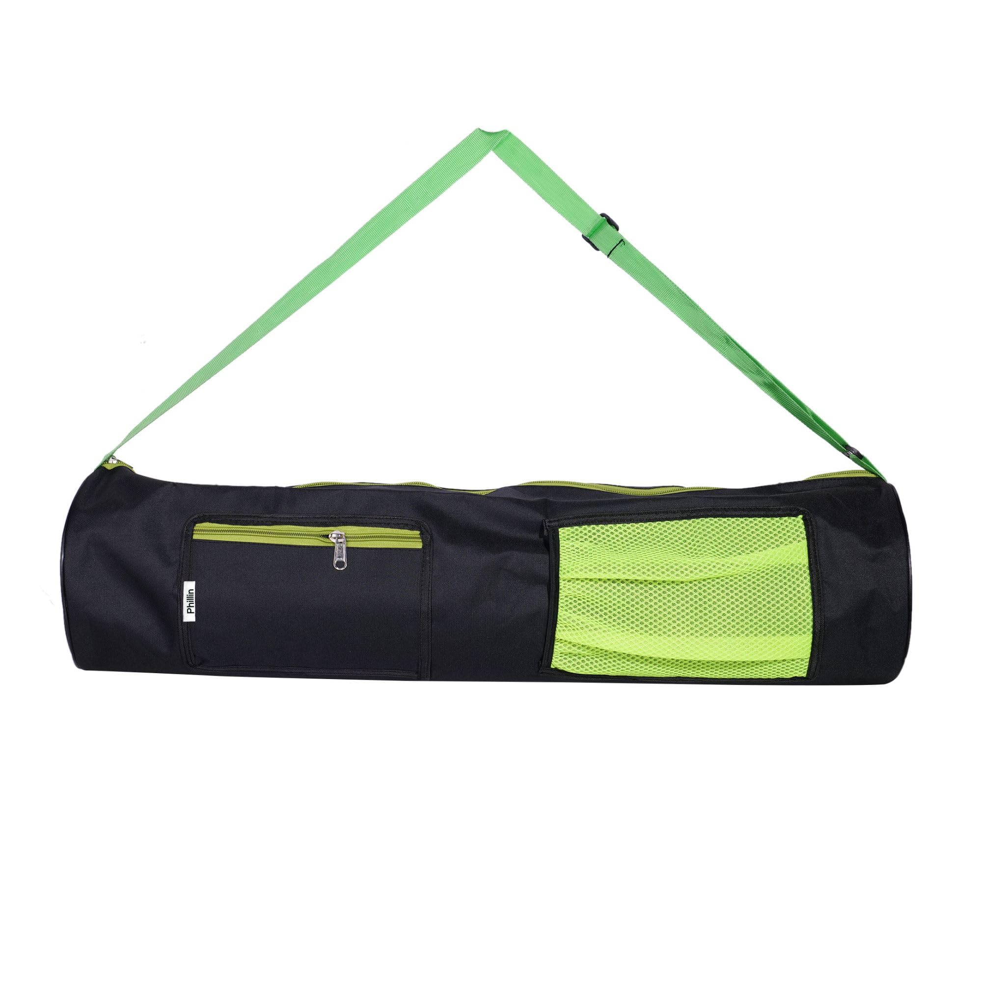PHILLIN Yoga Mat Cover Bags with Adjustable Shoulder Strap Waterproof Mats Carry Bags fit for 4mm to 8 mm Met for Women and Men Zipper Yoga Matts Carrier for Meditation Mats