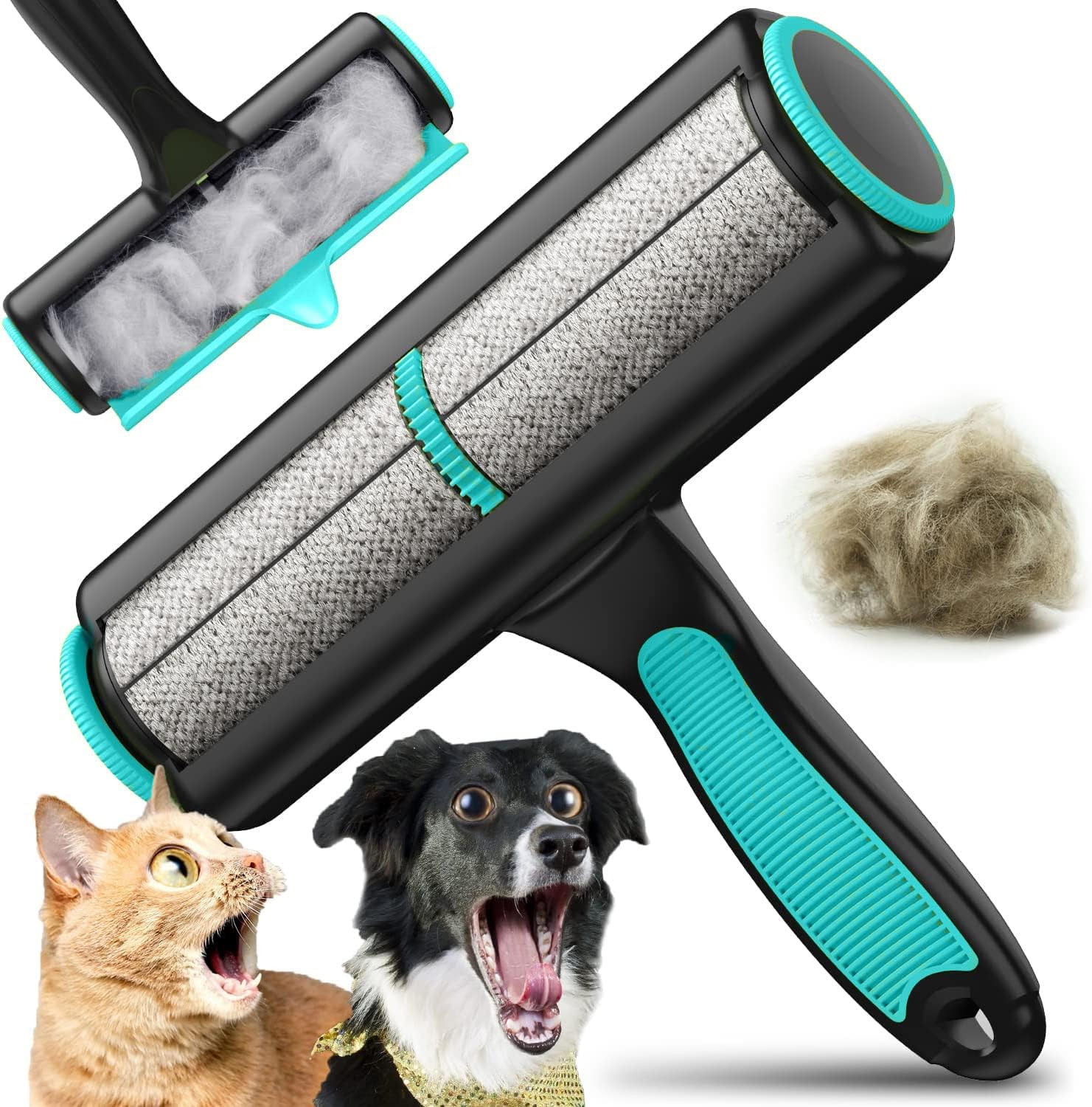 Neoflavie Pet Hair Remover, Reusable Efficient Multi-Surface-Bright Blue