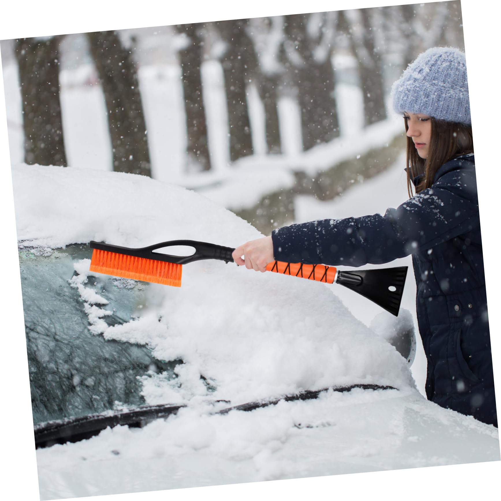 TOPBATHY Spazzola da Neve per Auto Grattugia Ghiaccio Estendibile 2pezzi Impugnatura Antiscivolo per Pulizia Parabrezza in Clima Invernale