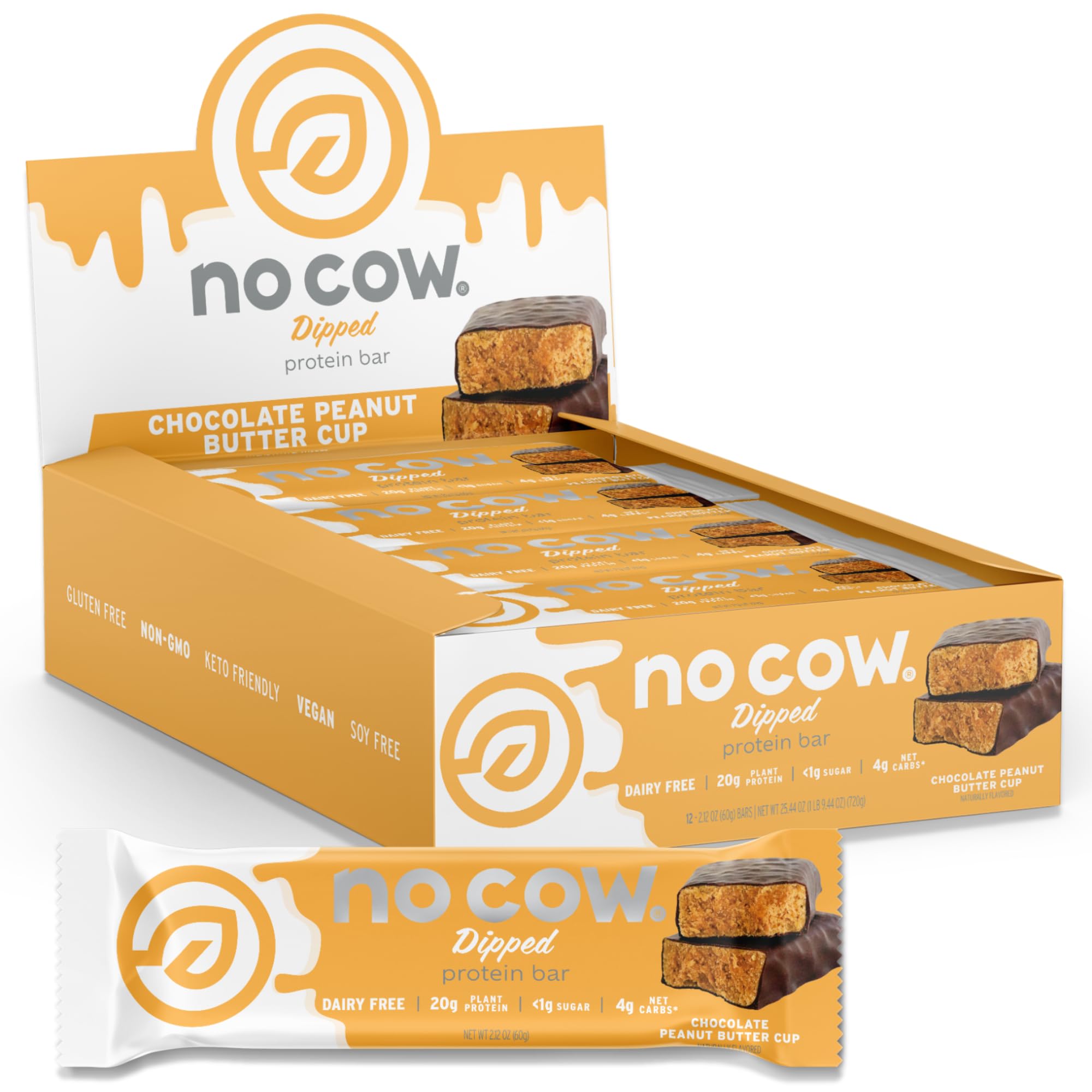No Cow Chocolate Fudge Brownie Vegan Protein Bars, 12 Pack — Amazon image 14