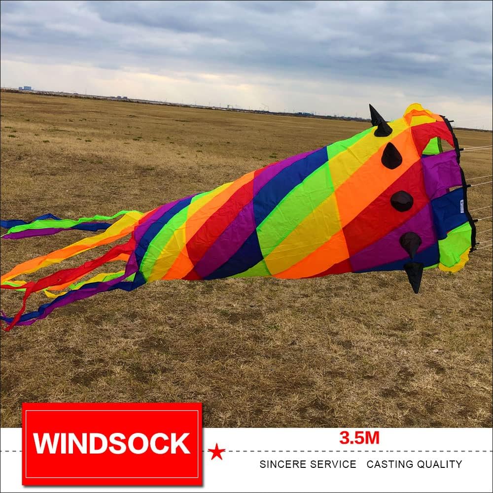 HFLY Kite New 3.5m Kite Windsocks for Adults Kite Spinner Tail