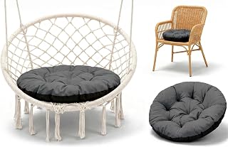 Amazinggirl Hängesessel Kissen Sitzkissen für Hängeschaukel 60 cm - Polster für Hängehöhle Lesesessel Hängestuhl und Papasansessel runde Auflage für Outdoor und Indoor Graphit Farbton B