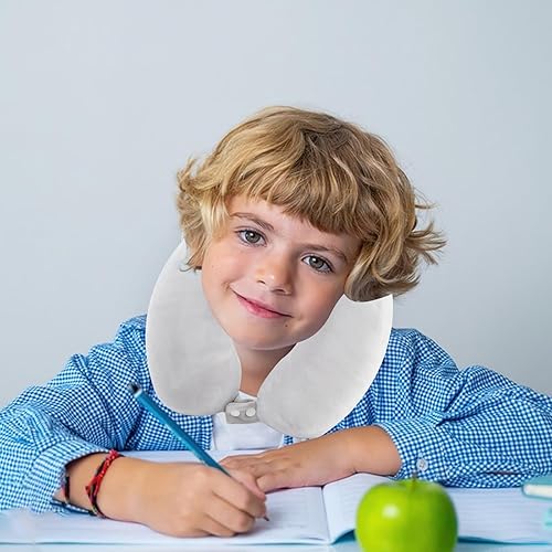 Vista 24 de Almohada de viaje, almohada de viaje para niños con máscara de ojos para dormir, almohada de espuma viscoelástica suave para niños y niñas, Ajolote