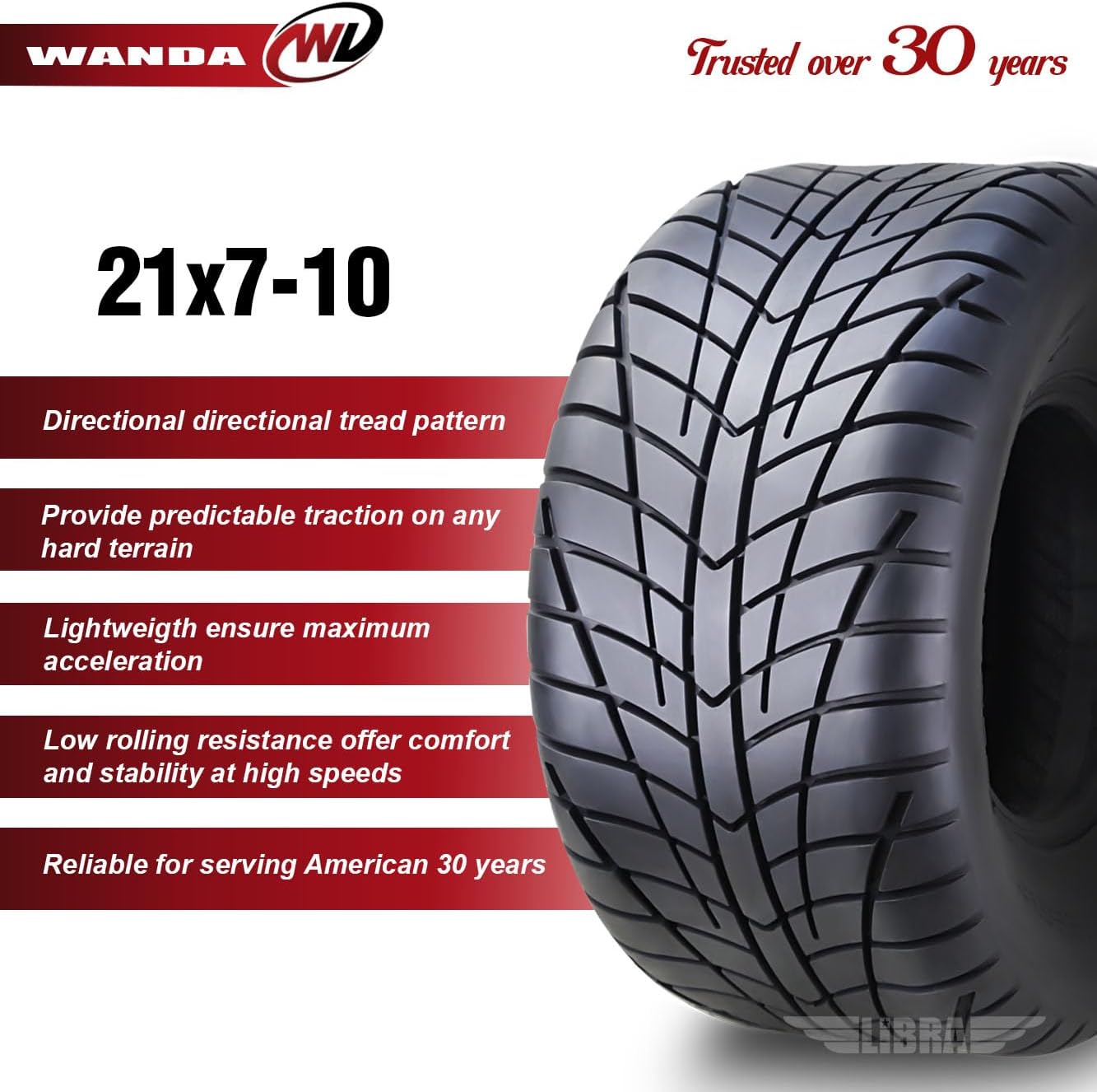 (2) 21x7-10 Hi-speed ATV tires fit for Yamaha Raptor 350 660 700 YFZ450 front