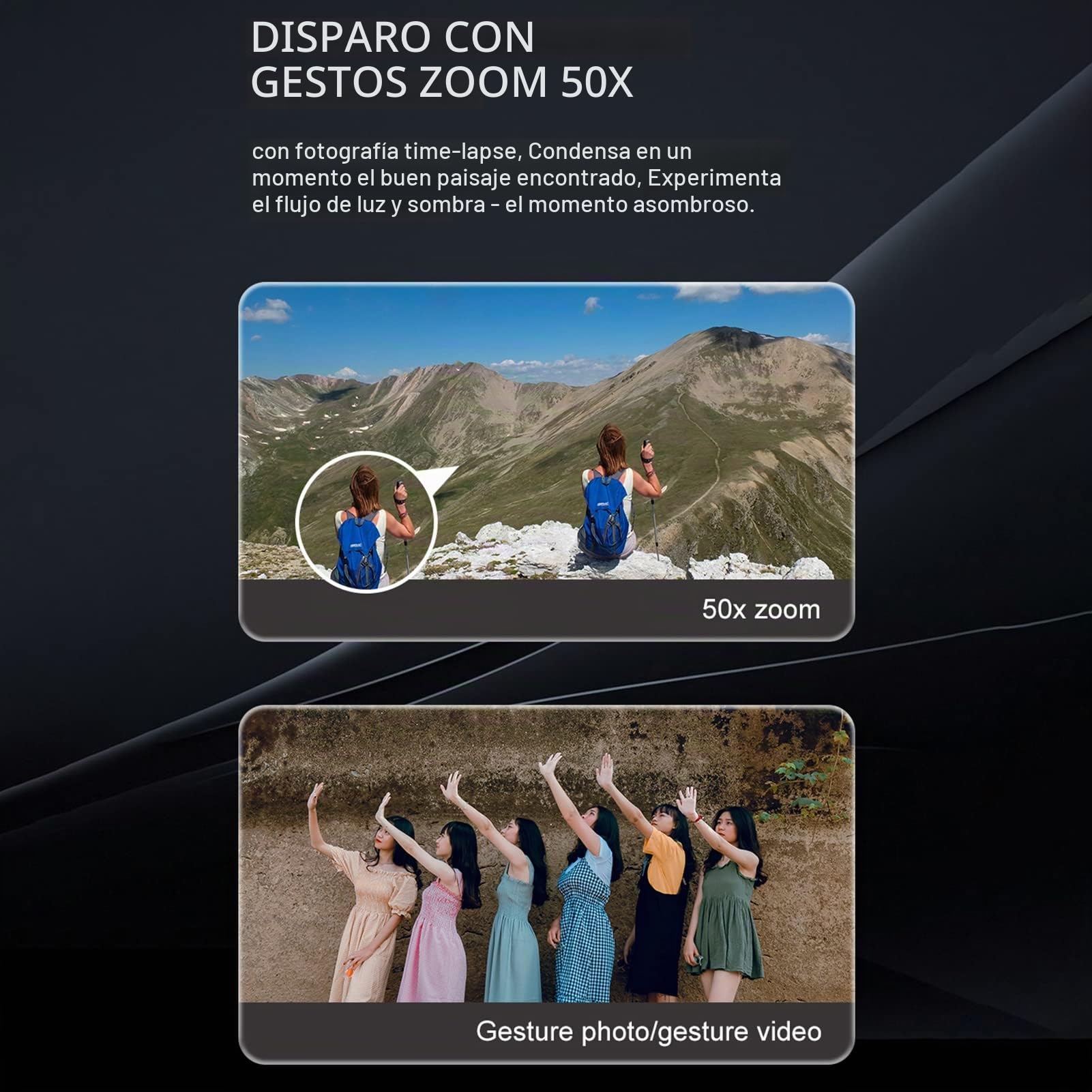 Goolsky Drones con Camara 4K WIFI Daul LSRC XT2 2.4G Detección de Obstáculos, Giroscopio de 6 Ejes, que Mantiene la Altitud, Fotografía con Gestos,Azul