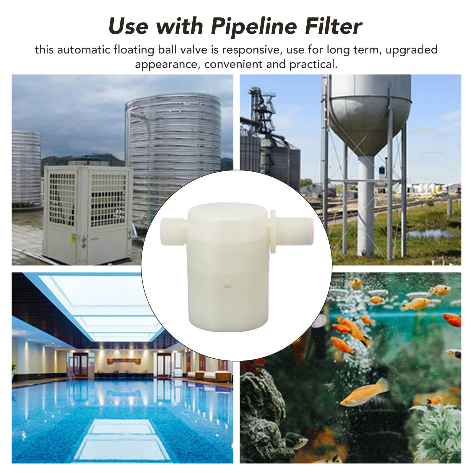 Water Float Valve Male Thread G1/2 Floating Ball Valve Side Water Inlet Water Water Tower Automatic Water Level Control Valve