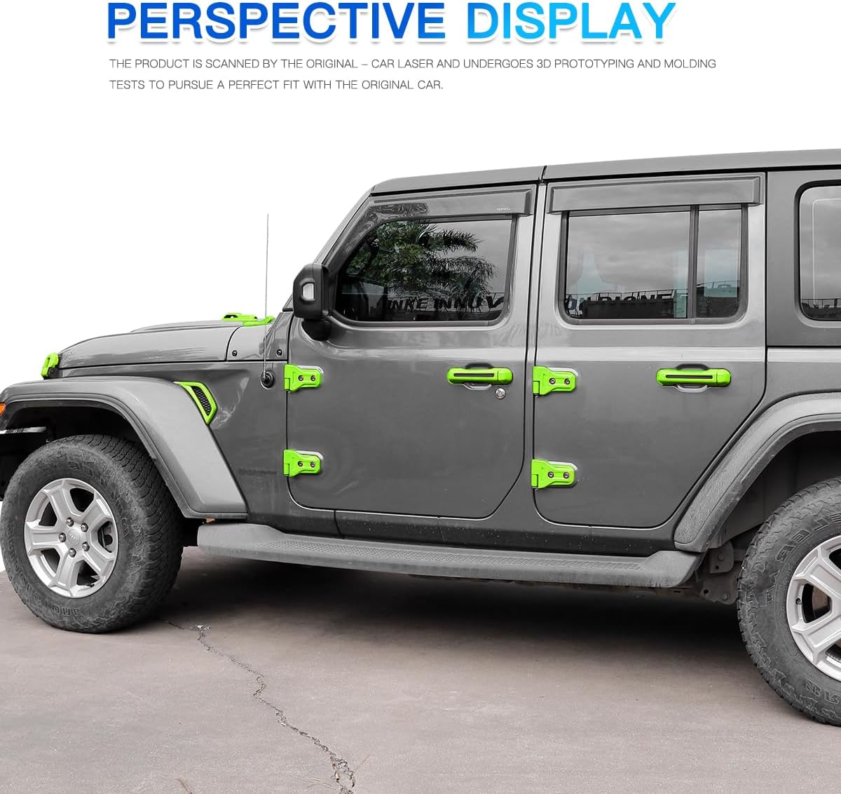 for 2018-2025 Jeep Wrangler JL JLU Sport Sahara Freedom Rubicon Unlimited & Gladiator JT 2-Door and 4-Door Exterior Accessories Door Hinge Cover Trim - Green