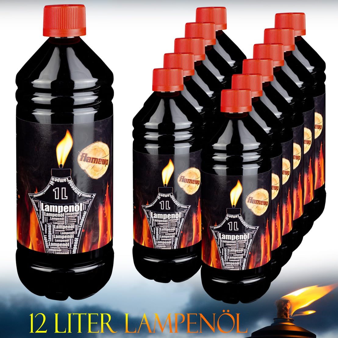 Olio per Lampada Neutral 1-24 Litri Clear Lampada Torcia Lanterna Bottiglie da Dentro Fuori Flameup, Numero:12 L