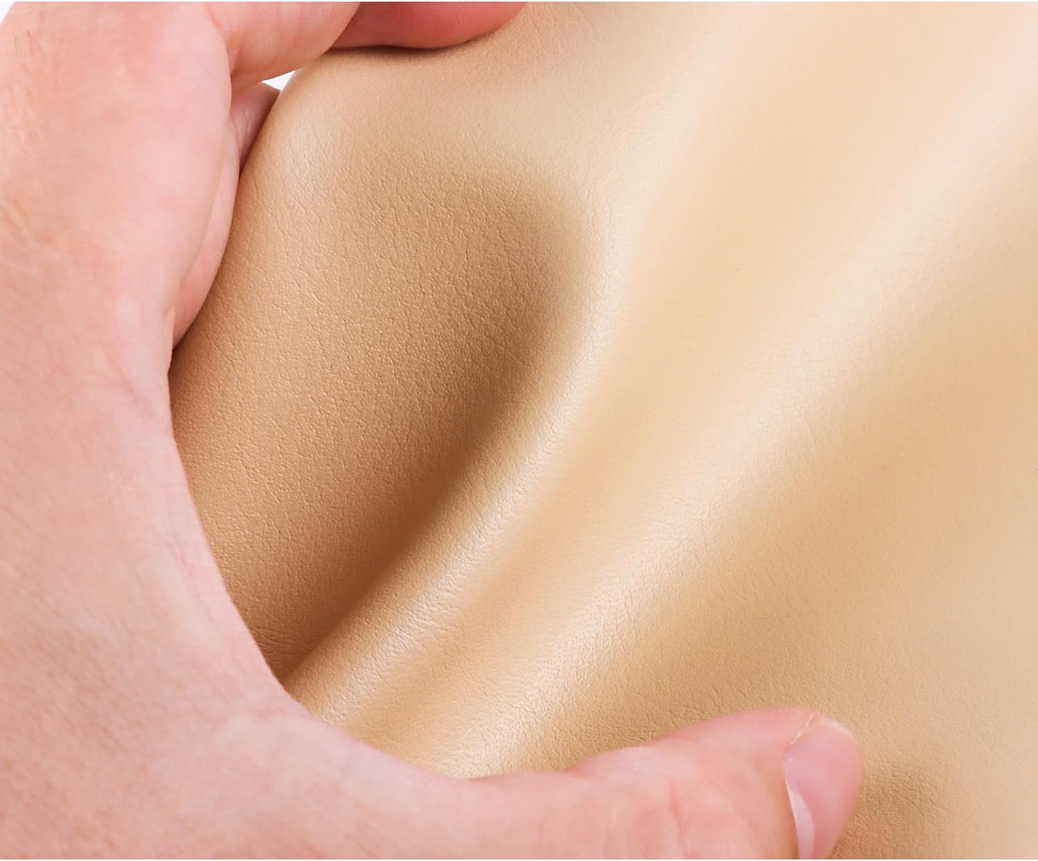 Faux Leather Fabric for Crafts,Soft Synthetic PU Fabric Upholstery Leather DIY Projects for Outdoor Boat Automotive Sewings Sofa Chair, Individual 1 Yards Cut 36" x 54" (Beige, 1 Yard)
