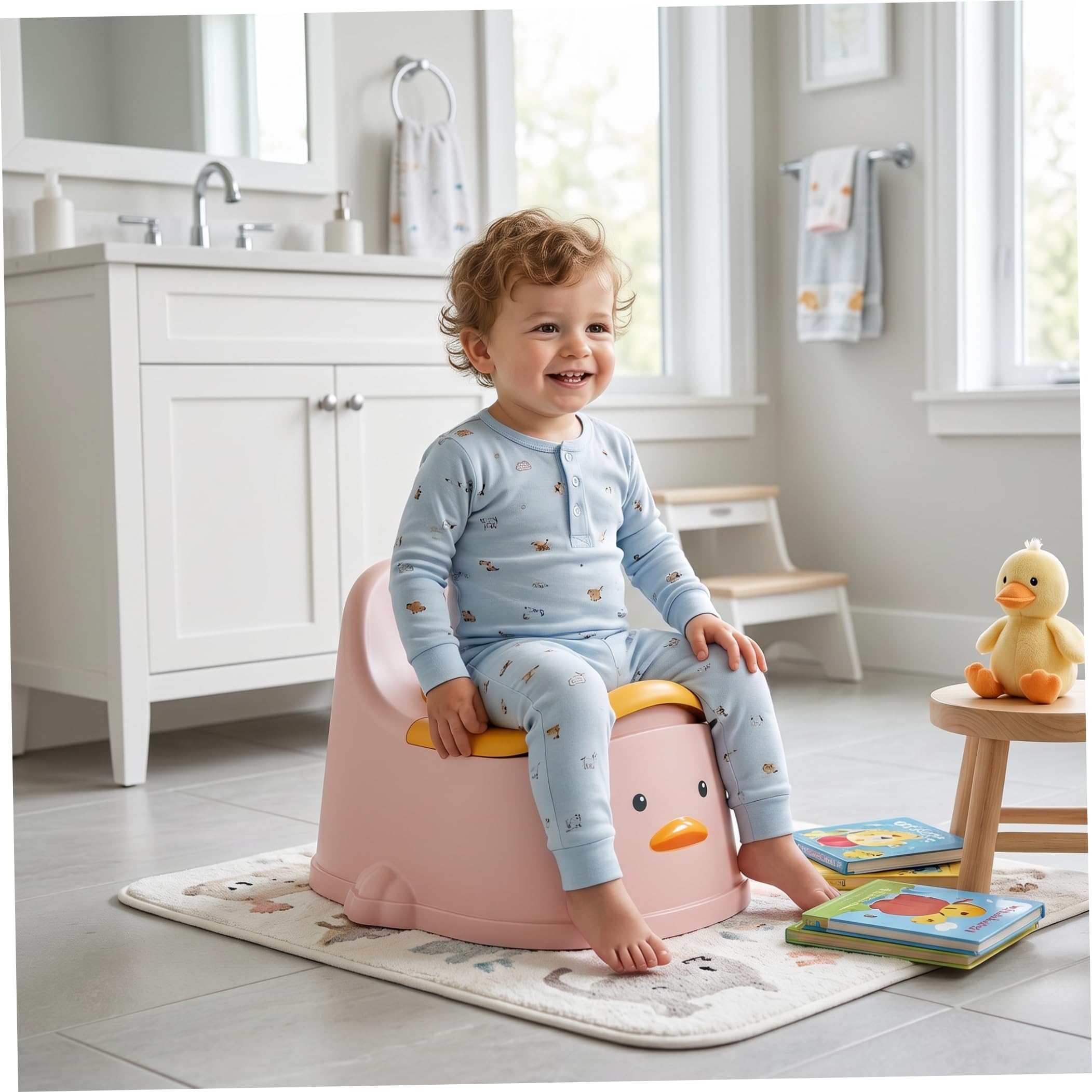 Toilette per vasino per bambini Style-2, supporto per schienale alto antispruzzo per 0-2 anni