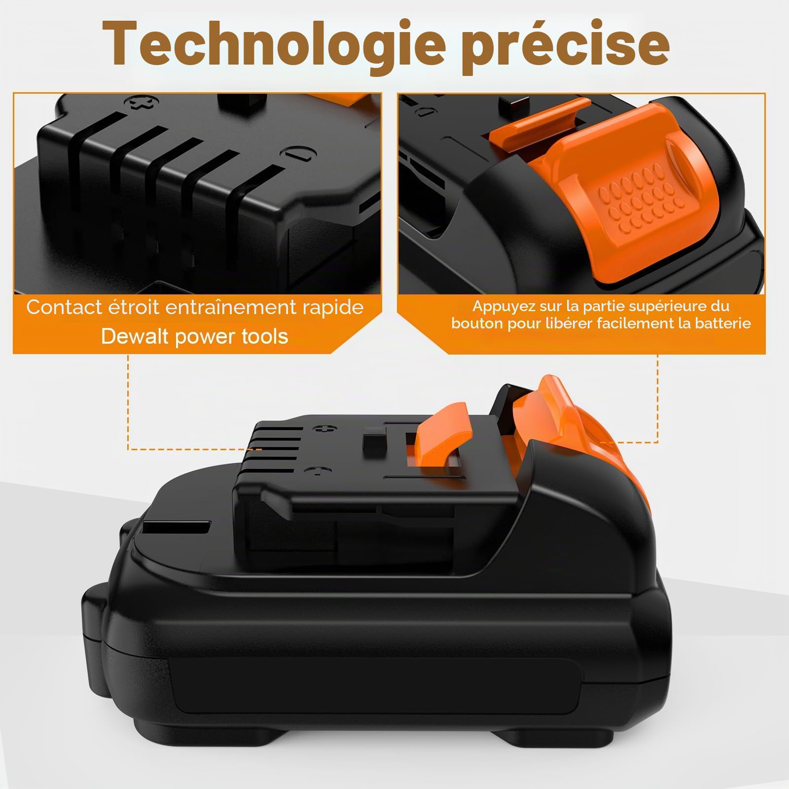LabTEC DCB121 Lot de 2 batteries au lithium 12 V/10,8 V 4000 mAh/4,0 Ah pour batterie DeWalt 12 V DCB120 DCB121 DCB127 pour Dewalt DCD DCF DCK DCL DCS DCT série DCT