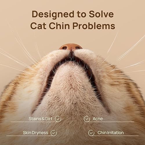 HICC PET Cat Chin Acne Finger Wipes – Gentle Enzyme Complex Care for Feline Acne & Blackheads, Vet Recommended Daily Chin Cleaning Wipes, No-Rinse Natural Formula(Unscented,50pcs)