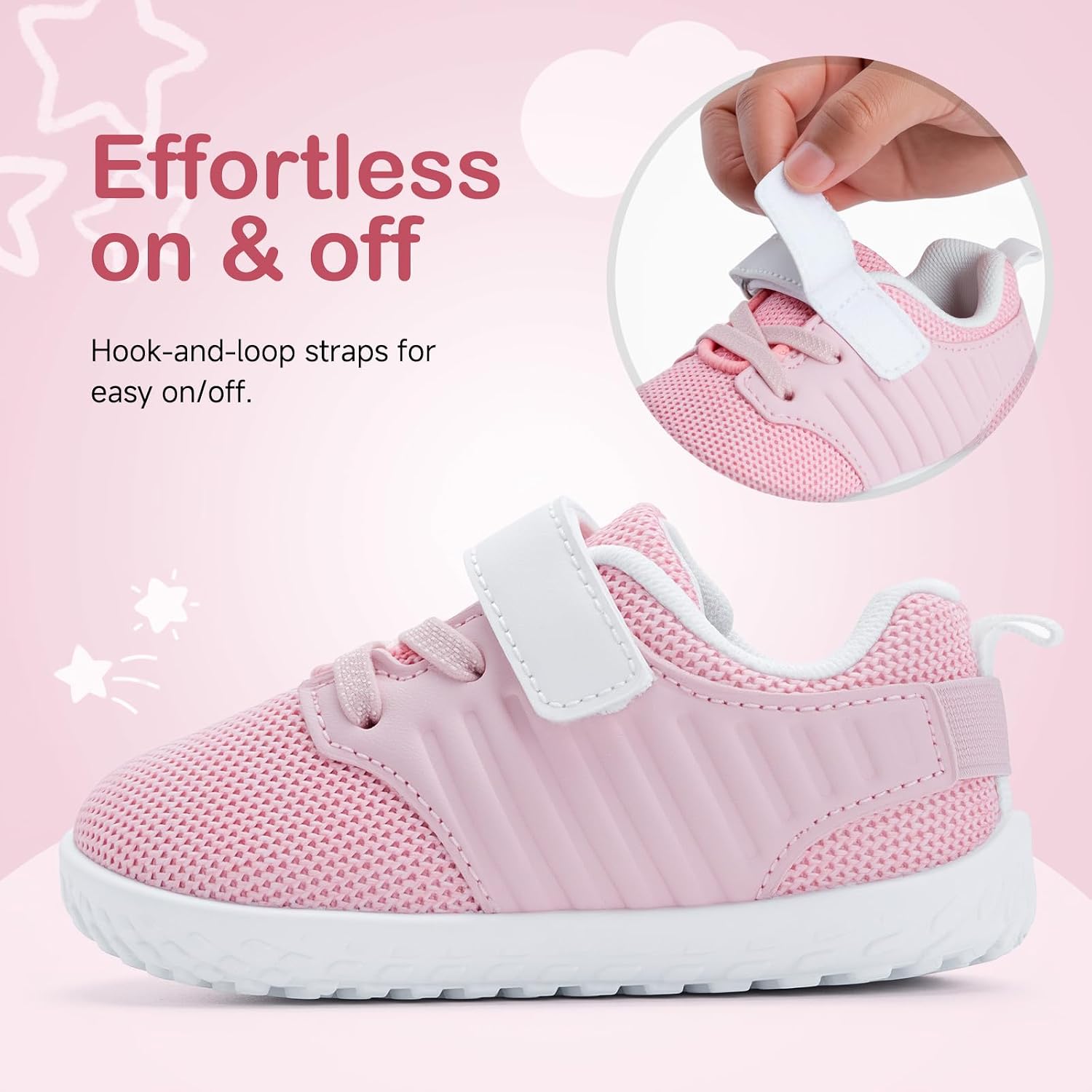 HIITAVE ​Toddler Sneakers Lightweight Boys Girls Barefoot Shoes for Walking Running Tennis Playing