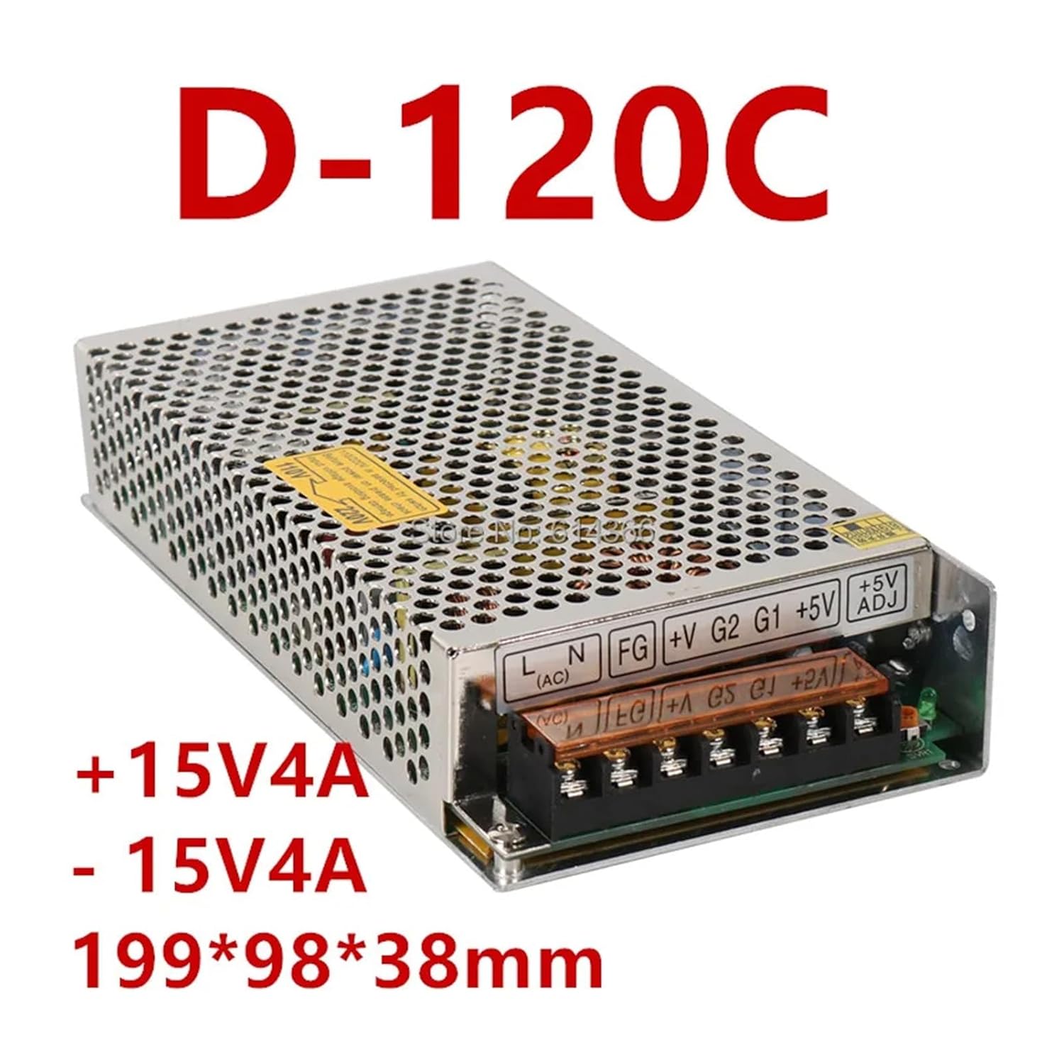 120W Dual Output Power Supply AC-DC 5V 12V +5V 24V +12V-12V +15-15V +24V-24V Power Converter Transformer with Memory Function(D-120 12V5A -12V5A)